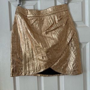 Zadig and Voltaire Julipe Gold Crinkle Skirt